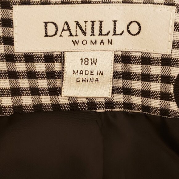 Danillo Black & White 2-PC Plaid & Polka Dot Dress Suit, Size 18W - Picture 7 of 11